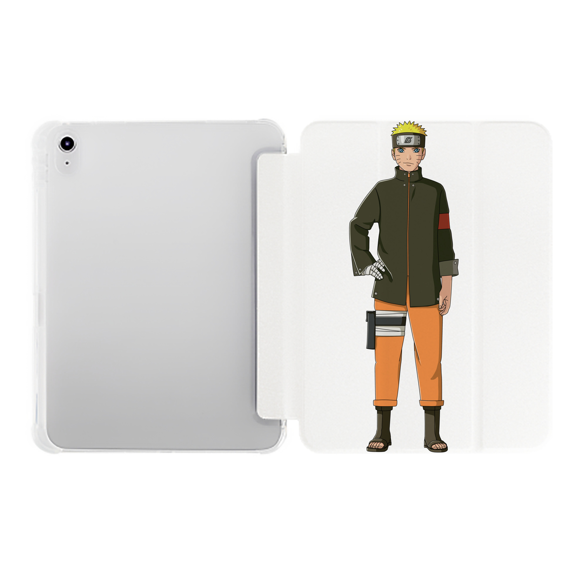 （画像用） NARUTO -ナルト- うずまき ナルト Uzumaki Naruto IPad ケース ペン収納付き 三つ折りスタンド PUレザー×シリコン 対応機種9.5/10.5/10.9インチ
